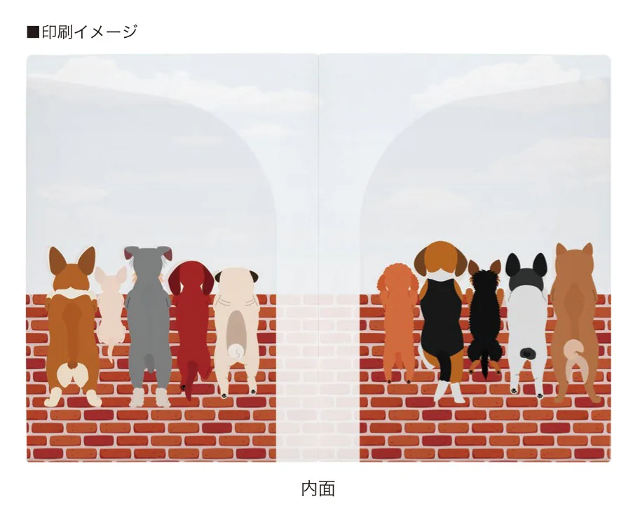 オリジナル　A4　ダブルポケットクリアファイル