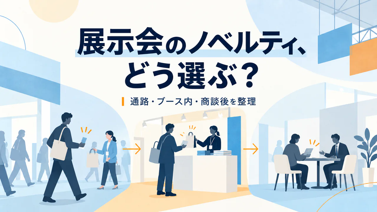 展示会ノベルティの選び方|配布場面・数量・搬入を整理する