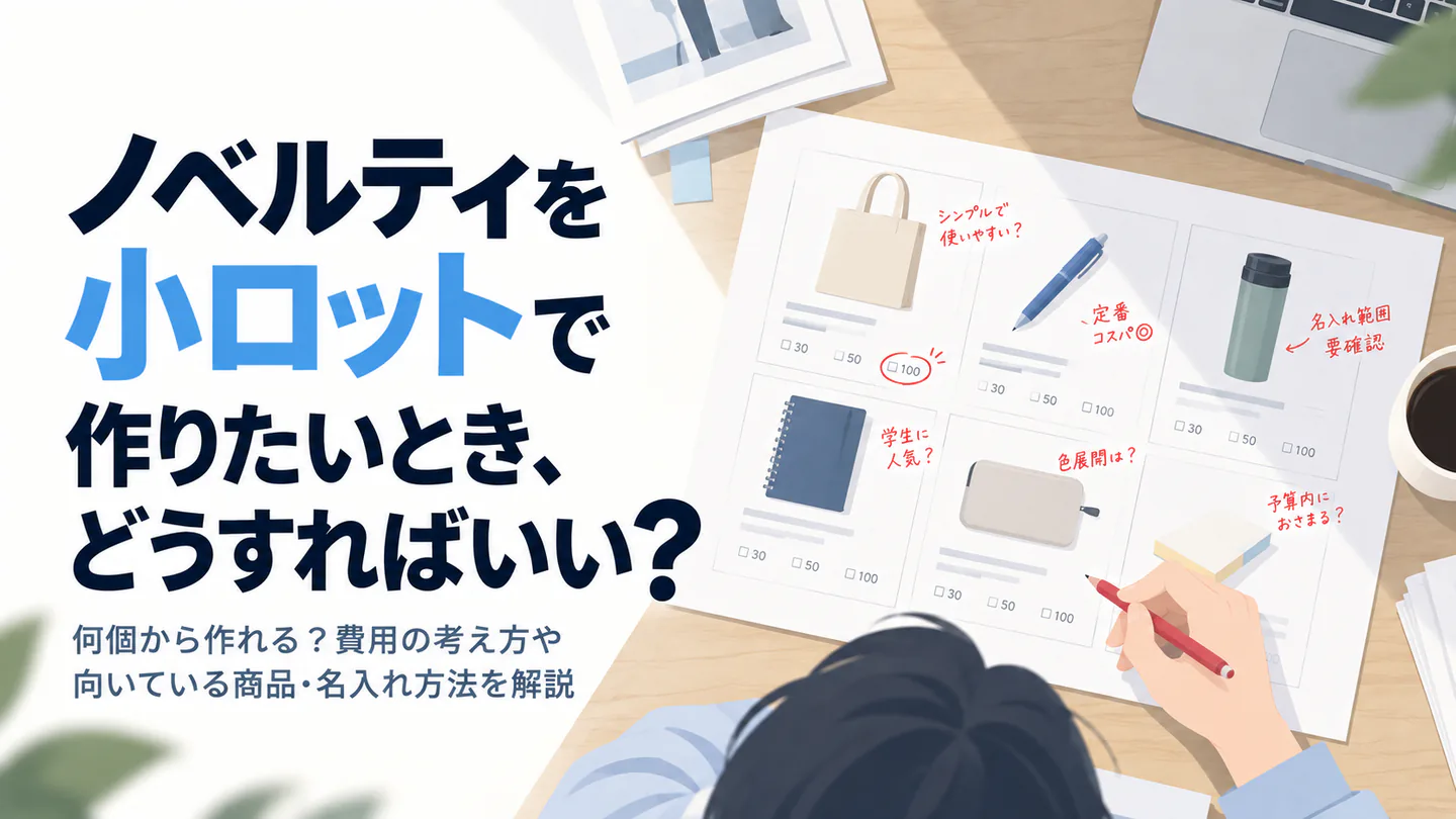 ノベルティは小ロットで何個から作れる?向き不向き・費用・名入れの確認ポイント