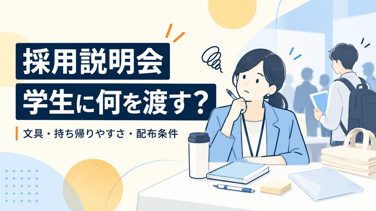 採用説明会のノベルティ選び|学生に渡す文具と配布条件