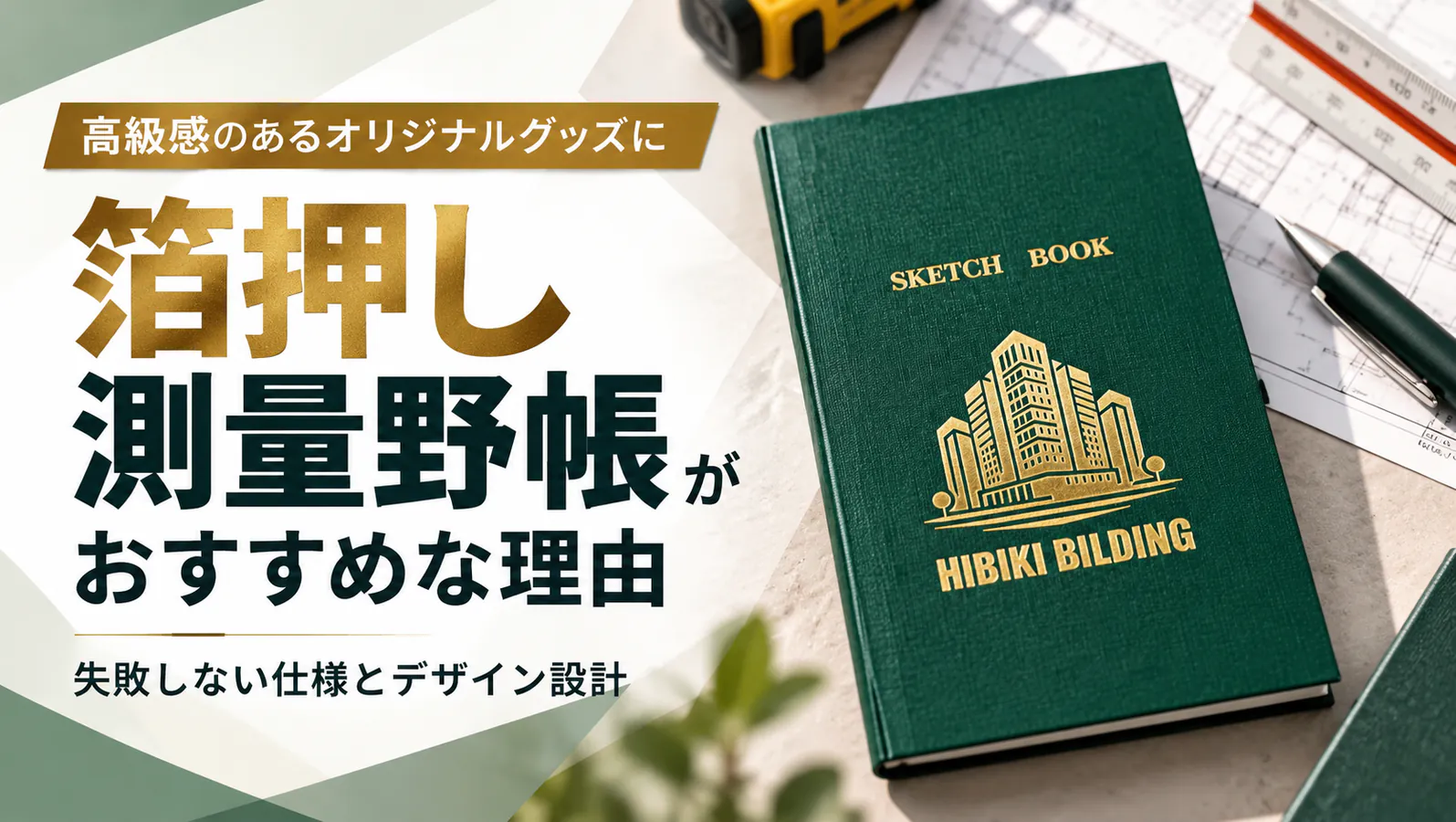 高級感あるオリジナルノートに「測量野帳の箔押し」が選ばれる理由|デザインのコツと発注ガイド